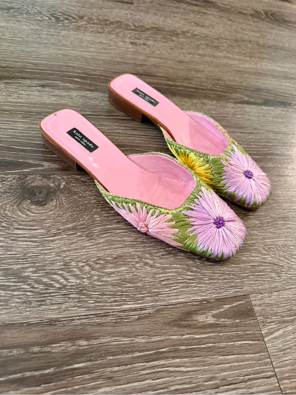 Kate Spade Vintage Floral Straw Mules - Picture 2 of 8